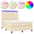 Vidaxl Box spring postelja z vzmetnico LED krem 140x190 cm blago