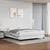 vidaXL Box spring postelja z vzmetnico bela 180x200 cm umetno usnje