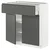 METOD / MAXIMERA Podni element s fiokom/2 vrata, bela/Voxtorp tamnosiva, 80x37 cm