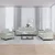 3-dijelni set sofa s jastucima svjetlosivi baršunasti