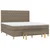 Vidaxl Box spring postelja z vzmetnico taupe 180x200 cm blago