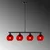 Opviq Luster Benek-15-14431, 80x15x80cm, IP20, Crno-crveni
