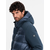 Ombre Mens quilted long jacket with large pockets - navy blue