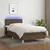 Vidaxl Box spring postelja z vzmetnico LED temno rjava 90x190 cm blago