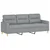 3-dijelni set sofa s jastucima svjetlosivi od tkanine