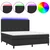 Krevet box spring s madracem LED crni 160x200cm od umjetne kože