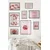 WallXpert set od 8 uramljenih slika Çgs-054, retro motivi u roze i crvenoj – pin-up žena, usne, trešnje, tulipani i karte, crni ram