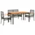 5-dijelni vrtni blagovaonski set s jastucima od poliratana crni