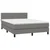 Vidaxl Box spring postelja z vzmetnico LED temno siva 140x190 cm blago