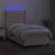 Vidaxl Box spring postelja z vzmetnico LED krem 90x190 cm blago