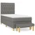 vidaXL Box spring postelja z vzmetnico temno siva 90x190 cm blago