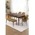 Hanah Home trpezarijski set Pir, sto, 4 stolice i klupa, ploča u dekoru drveta Baroque, kapućino tkanina Babyface
