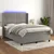 Vidaxl Box spring postelja z vzmetnico LED sv. siva 140x190 cm žamet