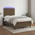 Vidaxl Box spring postelja z vzmetnico LED tem. rjava 120x200 cm blago