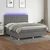Vidaxl Box spring postelja z vzmetnico LED temno siva 180x200 cm blago