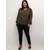 KAFFE CURVE Bluza Ami temno zelena