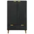 Visoka komoda crna 60 x 33 x 100 cm konstruirano drvo