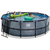 Bazén s krytom pieskovou filtráciou a tepelným čerpadlom Stone pool grey Exit Toys okrúhly kovová konštrukcia 427*122 cm šedý od 6 rokov ET30671400