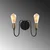 Opviq Zidna lampa 2 x E27 Max 40, Crno-Bronzana