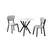 HANAH HOME Set Trpezarijski sto i 2 stolice Elma Grey White