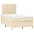 Vidaxl Box spring postelja z vzmetnico krem 120x200 cm blago