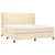 Vidaxl Box spring postelja z vzmetnico krem 200x200 cm blago