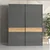 JELA Klizni plakar PK181/ON - kolekcija Onyx - Antracit HG lak/Pacifik orah lak - 182x224x61 cm