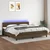 vidaXL Box spring postelja z vzmetnico LED temno rjava 200x200cm blago