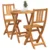 Bistro set 3 pcs Prirodna nafta Čvrsto drvo akacije