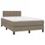 vidaXL Box spring postelja z vzmetnico LED taupe 120x190 cm blago