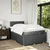 Vidaxl Box spring postelja z vzmetnico temno siva 120x190 cm blago