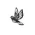 Wallity Zidna dekoracija Swallow Bird, Crna