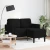 Sofa 2-sjed s ležaljkom u obliku slova L, crna tkanina 125 cm