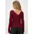 Trend Alacati Stili Ženska bluza dugih rukava ALC-X11246, V-izrez, Bordo
