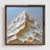 WallXpert uramljena MDF slika DOS056-33, snežni planinski vrh u reljefnom stilu, 34 x 34 cm