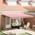 Skrovita tenda Crvena i bijela 450 × 300 cm Tkanina i Aluminij