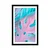 Plakat s paspartujem list palme v izrazitih barvah - 40x60 silver