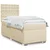 vidaXL Box spring postelja z vzmetnico krem 90x200 cm blago