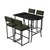 Hanah Home Set barskih stolova i stolica, 110 x 70 x 92 cm, 5 delova, Zelena