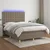 Vidaxl Box spring postelja z vzmetnico LED taupe 140x200 cm blago