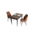 Hanah Home trpezarijski set Arp, sto i 2 stolice, ploča u dekoru drveta Baroque, terakota tkanina Babyface