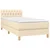 Vidaxl Box spring postelja z vzmetnico krem 100x200 cm blago