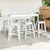 Vidaxl Set barskih stolov za vrt 6 szt. Bela HDPE