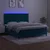 Box spring postelja z vzmetnico LED temno modra 180x200cm žamet