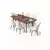 HANAH HOME Rasklopivi trpezarijski sto i stolice (7 delova) Uzi Baroque Cream