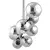 Luster na sajli ROSSI 6xE14/10W/230V crna/siva