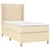 Vidaxl Box spring postelja z vzmetnico krem 90x200 cm blago