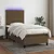 Vidaxl Box spring postelja z vzmetnico LED temno rjava 80x200 cm blago