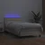 Vidaxl Box spring postelja z vzmetnico LED krem 100x200cm umetno usnje