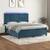 Vidaxl Box spring postelja z vzmetnico LED temno modra 180x200cm žamet